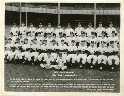 1956 New York Yankees World Series Champions Vintage Team Photo 